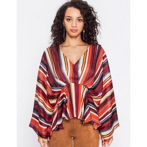 Flying Tomato Metallic Open Sleeve Tunic